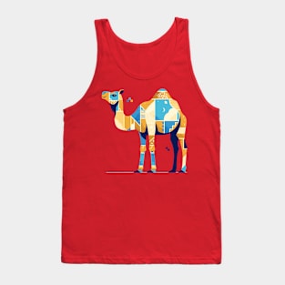 Geometrical Colorful Camel. Adorable Mosaic Cute Kawaii Simple Animal Tank Top